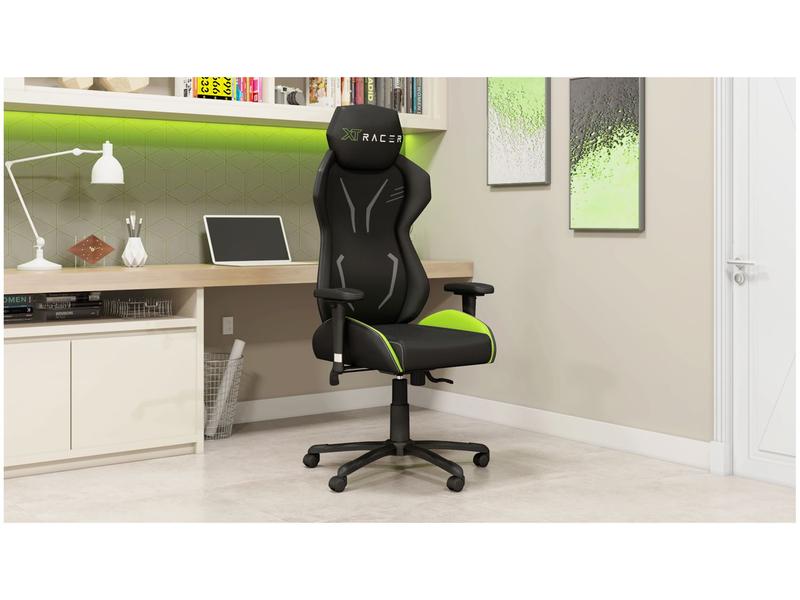 Cadeira Gamer XT Racer Reclinável Preta e Verde - Platinum Series